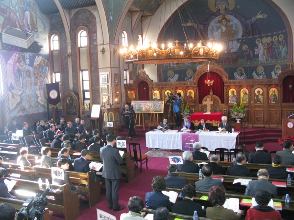 NCCK의 제65회 정기총회가 지난 28일 한국정교회 성 니콜라스 주교좌 대성당에서 열렸다. ©박용국 기자