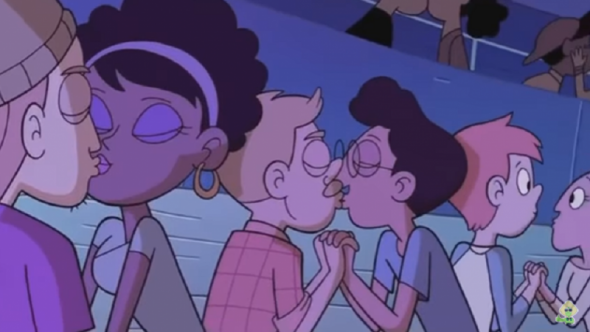만화 ‘프린세스 스타’에 등장하는 동성애 장면.