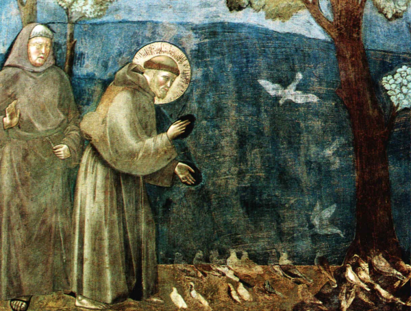 어거스틴의 신학을 계승한 까닭에 신적 영감을 중시했던 프란치스코. 그가 받은 영감이 대단히 강렬해서 새들도 그의 설교에 감화되었다는 일화가 전해진다.