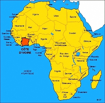 서부 아프리카에 위치한 코트디부아르.