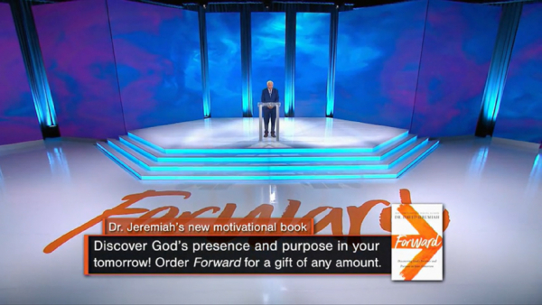 데이비드 예레미야 목사가 방송에서 자신의 저서인 ‘포워드(Forward)’를 주제로 이야기하고 있다. 