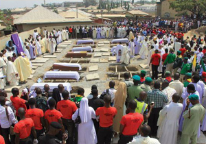 나이지리아에서 이슬람 무장단체에게 살해당한 기독교인 장례식. ⓒ한국선교연구원 제공