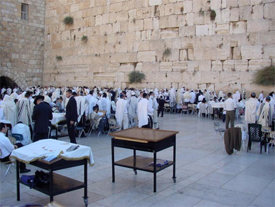 사진은 2001년 9월 18일, 유대인의 새해 아침 오전 8시 통곡의 벽에서 찍은 것이다