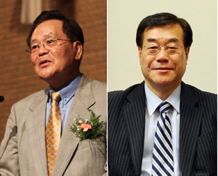 목사회 임시총회에서 선출 된 김근태 회장(왼쪽)과 신윤일 부회장(오른쪽)