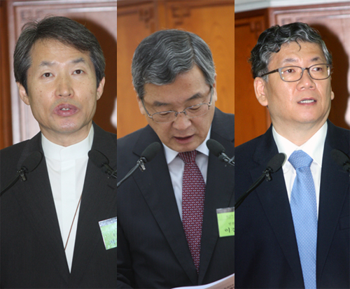 (왼쪽부터 순서대로) 지형은 목사, 이건영 목사, 진재혁 목사. ⓒ신태진 기자