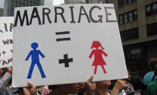 미국 보수단체에서 만든 동성결혼 합법화 반대 피켓.  ©크리스천포스트