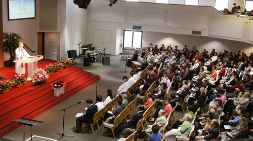 선한목자장로교회의 2014년 3월 23일 공동의회 모습.
