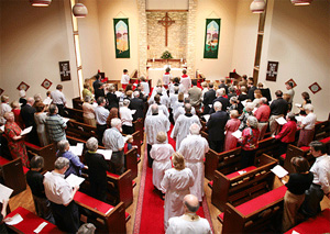 한 영국성공회 교회의 예배 모습.
