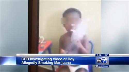 (Photo : 시카고 ABC방송 화면 캡처) 마리화나를 흡연하고 있는 아기의 모습