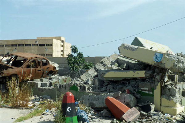 ▲나토의 공격으로 파괴된 카다피 건물. ⓒ오픈도어선교회