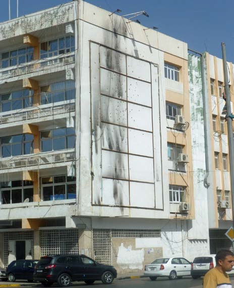 벽에 총탄 자국이 있는 리비아의 아파트. ⓒ오픈도어선교회