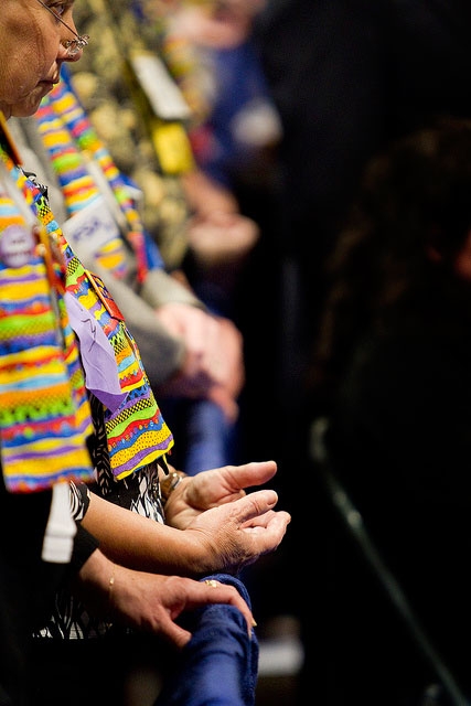 (Photo : ) ▲지난 2012년 5월 미국 연합감리교(UMC) 총회에서 동성결혼 지지자들이 침묵 시위를 벌이고 있는 모습. ⓒ미국 연합감리교.